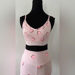 VS Pink Peach Pattern Activewear Set, Size: XS/S